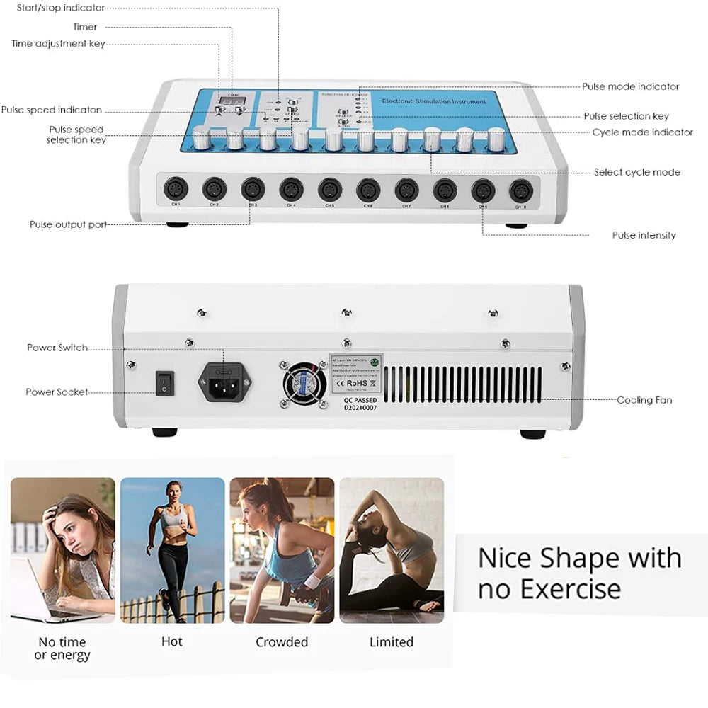 AOKO Weight Loss machine ems muscle stimulator Electrostimulation Machine Russian Waves ems Electric Muscle Stimulator massager