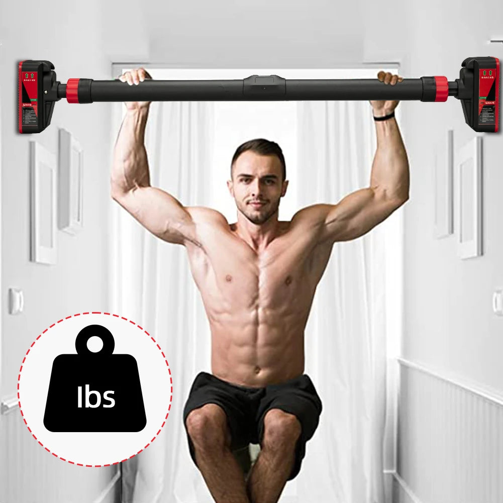 Adjustable Strength Training Pull-up Bars with Level Gauge 69-92cm Adjustable Width 200kg Max Load Capacity Chin Up Bar For Doorway