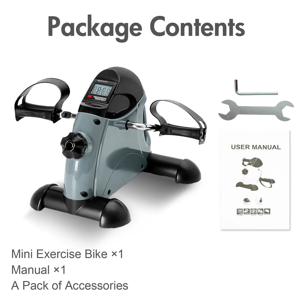 Mini Bicycle Pedal Stepper Exercise Bike Digital Under Desk Bike LCD Screen Display Pedal Exerciser Fitness Equipmen for Leg Arm