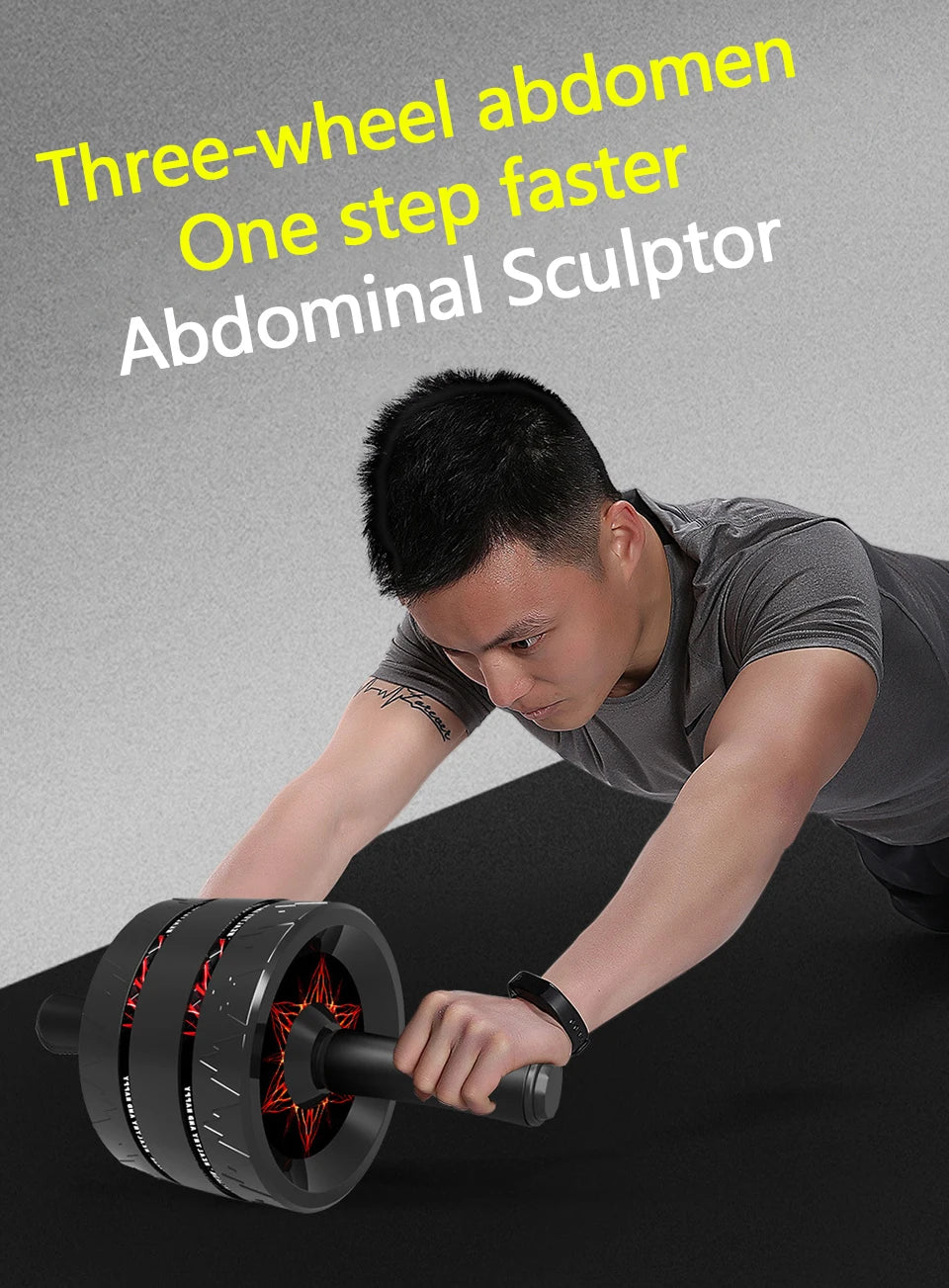 LOOGDEEL Abdominal Wheel Home Gym Fitness Equipment Men Women Practicing Abdominal Muscles Roller Pulley AB Roller With Mat