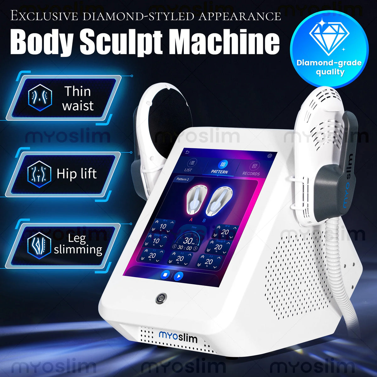 EMS Body Sculpting Machine New RF MYOslim Sculpt Weight Loss Massager Electromagnetic Fat Slimming Muscle Stimulation Device