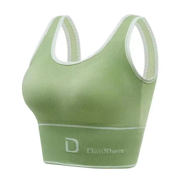U-Shaped Women's Seamless Yoga Bra D Letter Push Up Sports Top Shockproof Crop Top Anti-sweat Fitness Underwear All-Match Vest