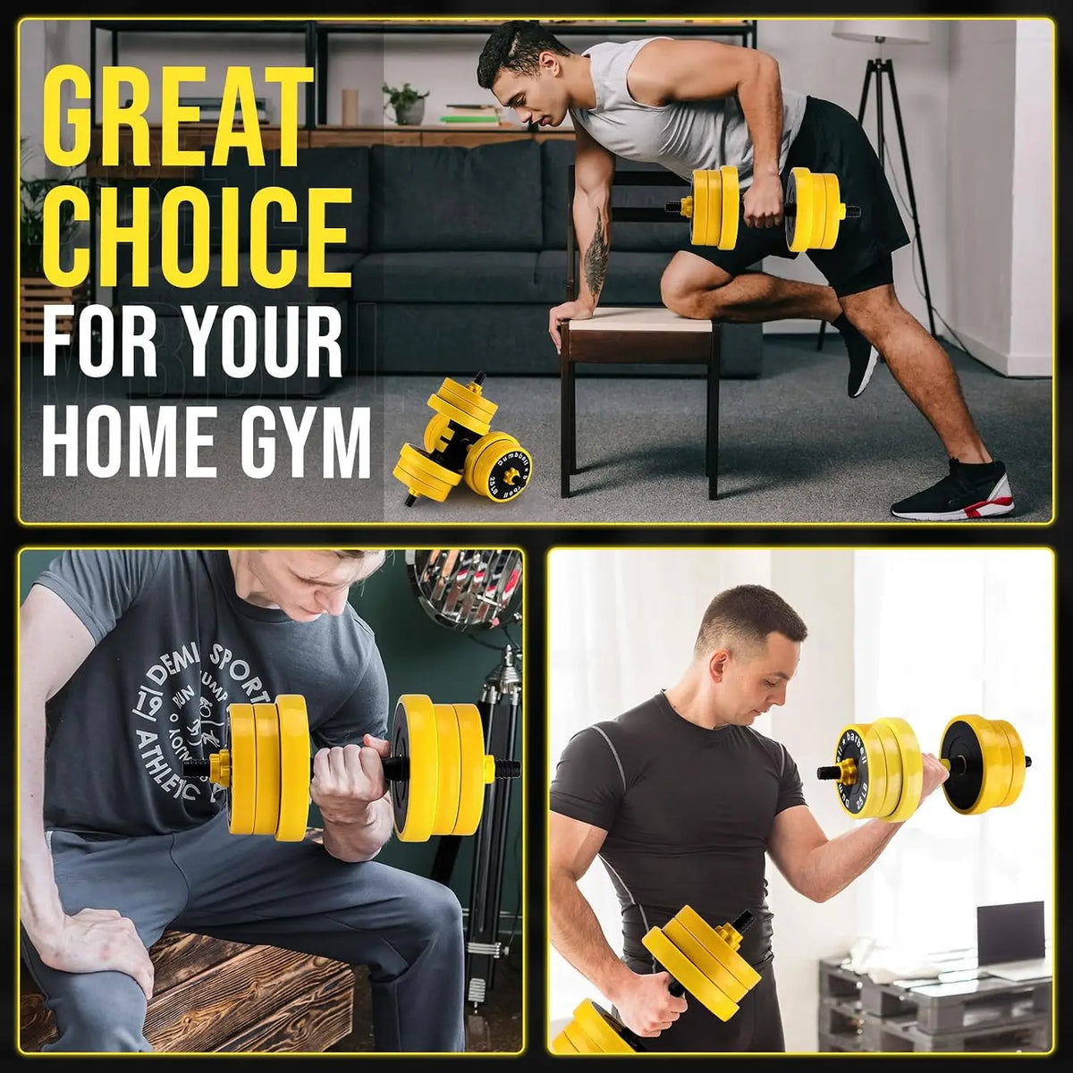 Dumbbell Sets Adjustable Weights, 44 Lb Free Weights Dumbbells Set for Home Gym