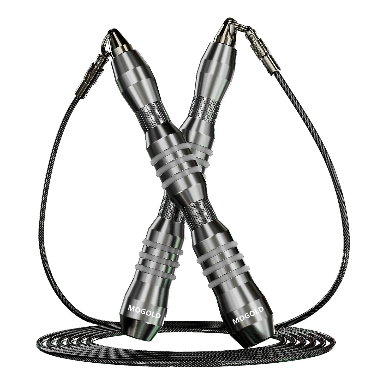 MOGOLD Jump Rope | Metal Non-Slip Handles, Super Durable Steel Wire Rope – Knot-Free Fitness Essential