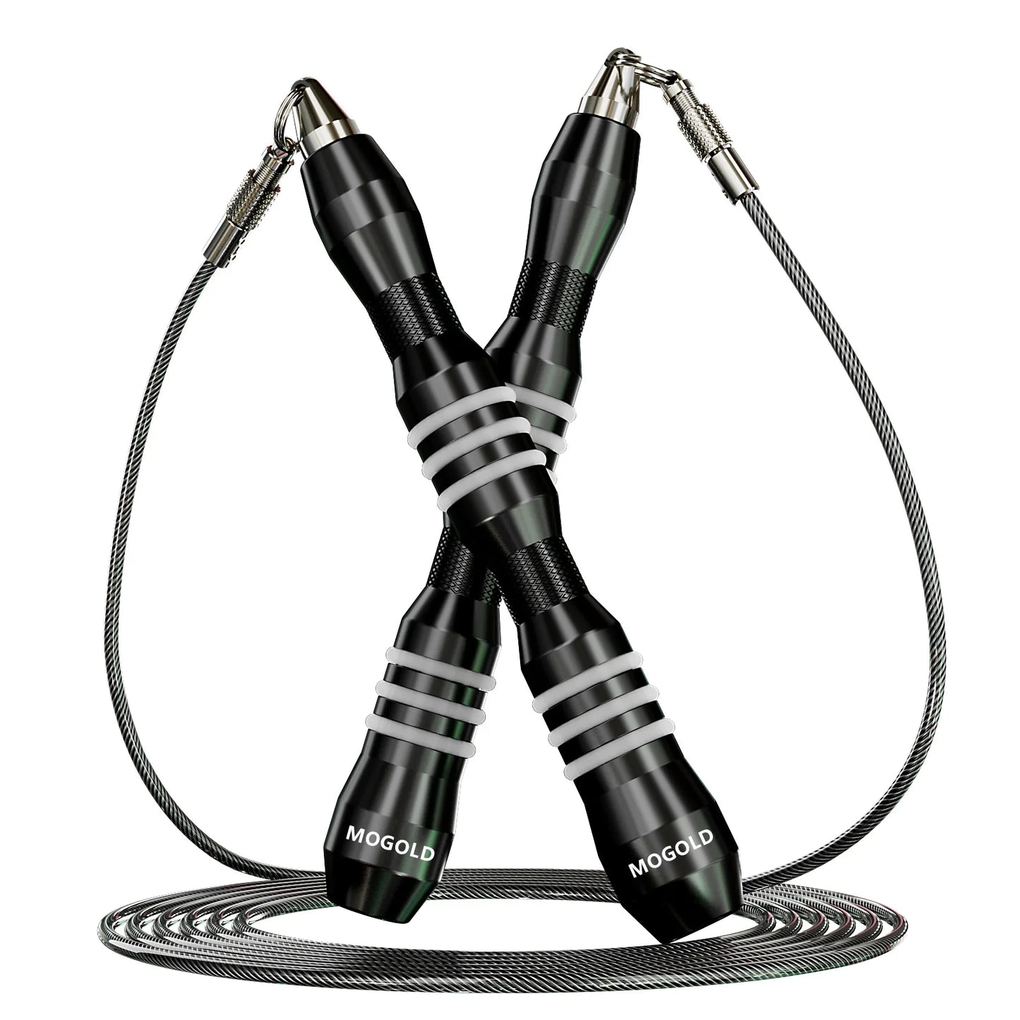 MOGOLD Jump Rope | Metal Non-Slip Handles, Super Durable Steel Wire Rope – Knot-Free Fitness Essential