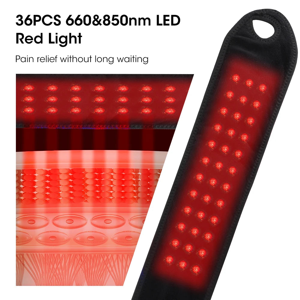 Electric Red Light Wrap Hand Wrist 660nm 850nm Heated Vibration Massager Cordless 3 Heat Knee Belt Hand Pad