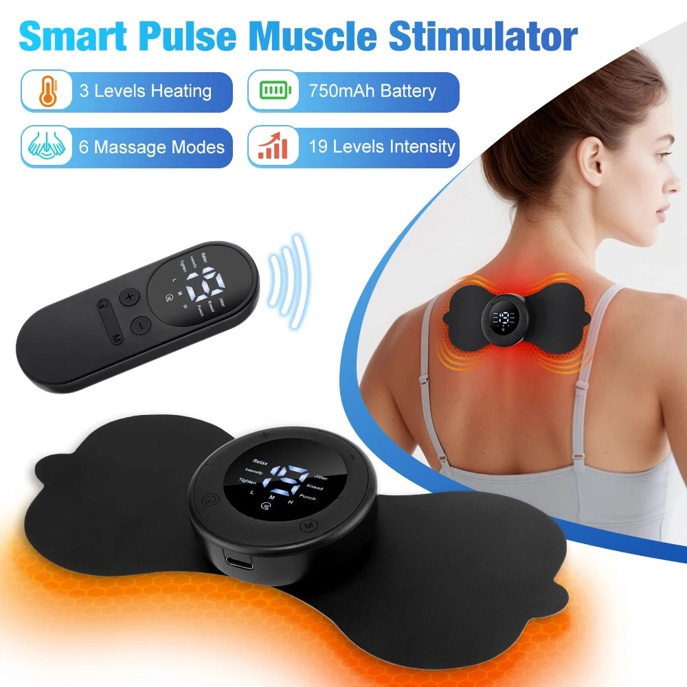 MS Foot Massager Mat 3 Heat Levels 6 Modes 19 Intensity Pads Remote Control 4000mAh Rechargeable Heated Foot Relaxation Pad