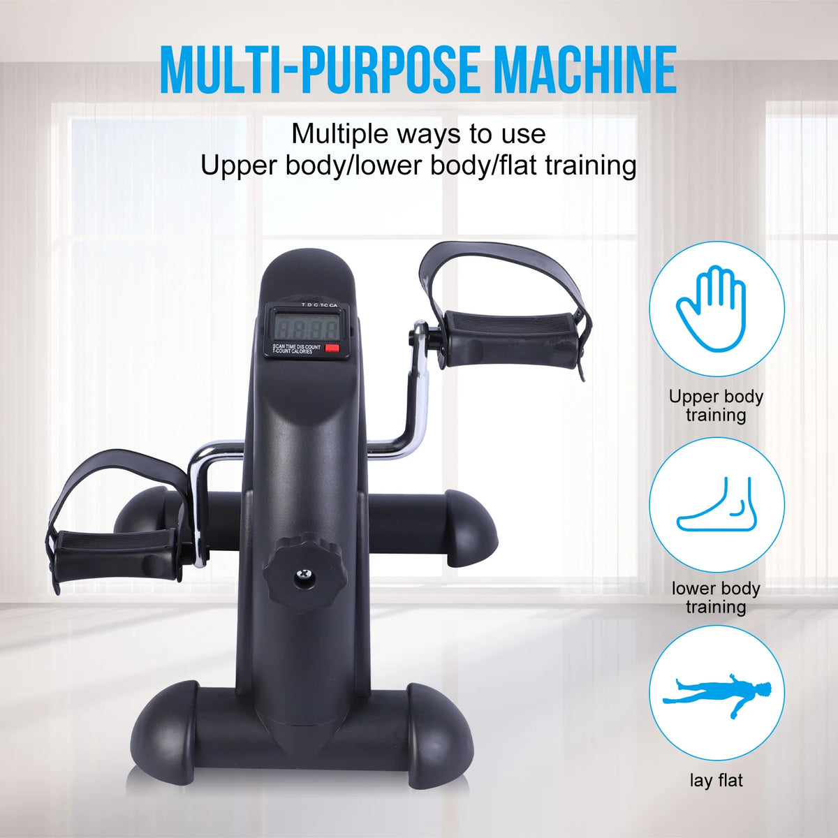 Mini Bicycle Pedal Stepper Exercise Bike Digital Under Desk Bike LCD Screen Display Pedal Exerciser Fitness Equipmen for Leg Arm