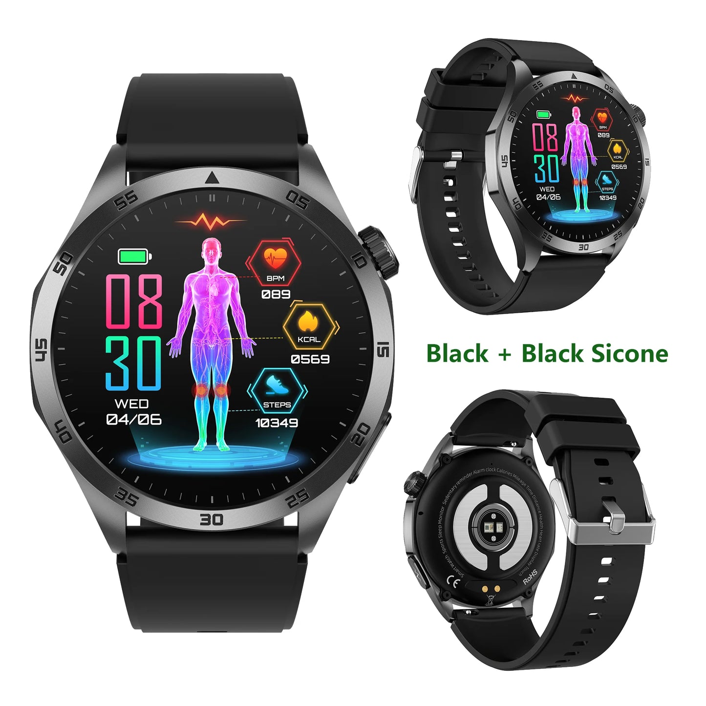 ECG+PPG Health Smart Watch Men Blood Oxygen Uric Acid Blood Pressure monitoring HD Bluetooth Call AI Watch For iOS Android