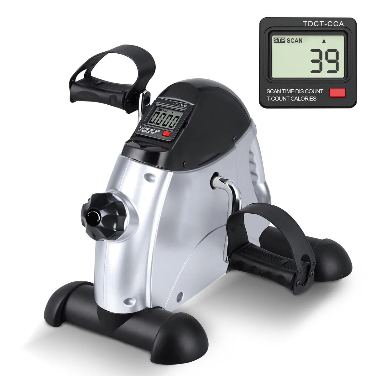 Mini Bicycle Pedal Stepper Exercise Bike Digital Under Desk Bike LCD Screen Display Pedal Exerciser Fitness Equipmen for Leg Arm