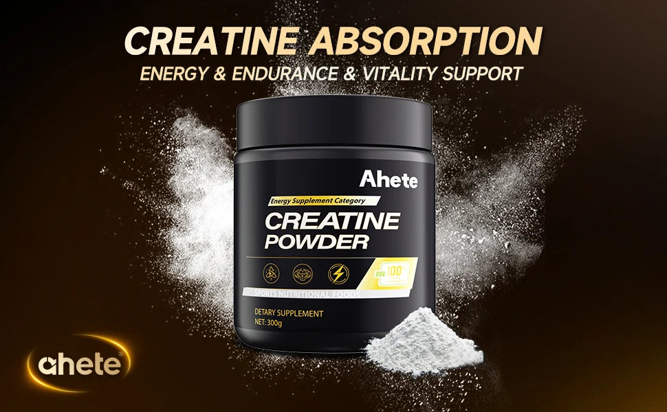 Ahete Fast-Absorbing Creatine Powder, Superior Mixability & Uptake, Supports ATP Energy, Sugar & Additive-Free
