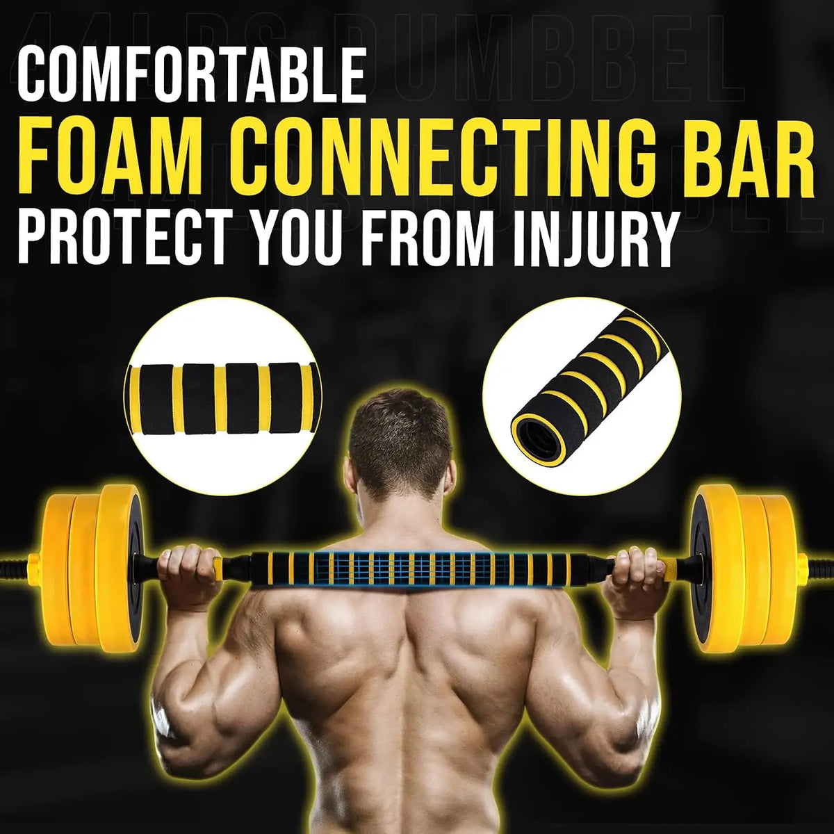 Dumbbell Sets Adjustable Weights, 44 Lb Free Weights Dumbbells Set for Home Gym