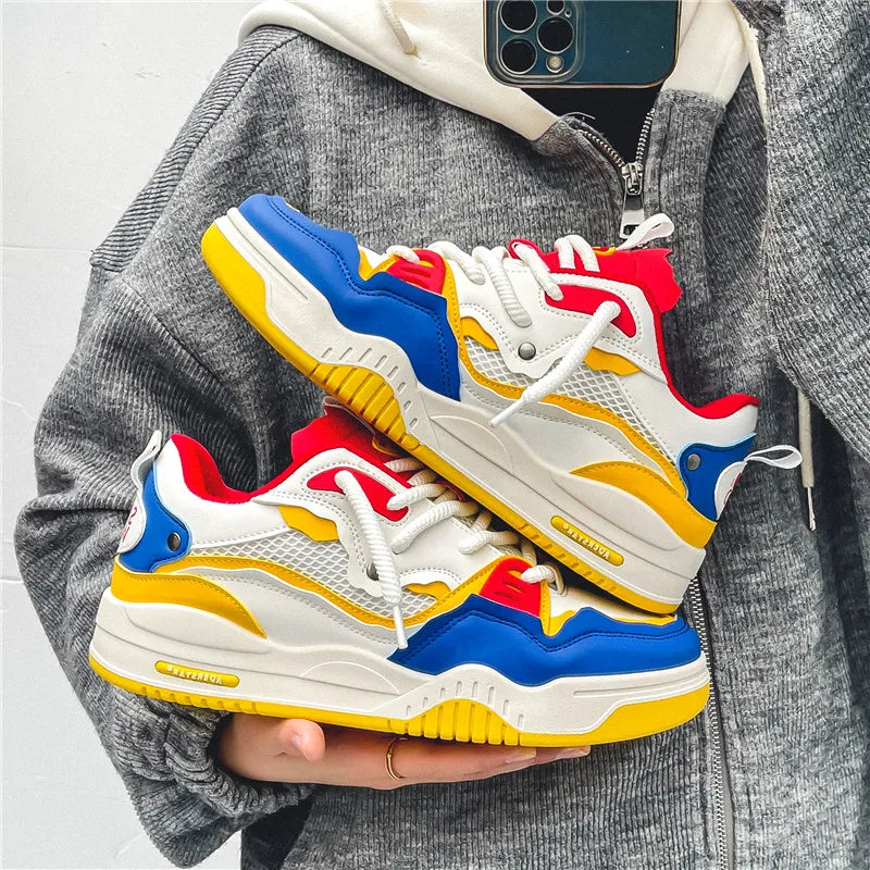 Men's Shoes Four Seasons of the New Style All Kinds of Students Retro Platform Leisure Sports Shoes