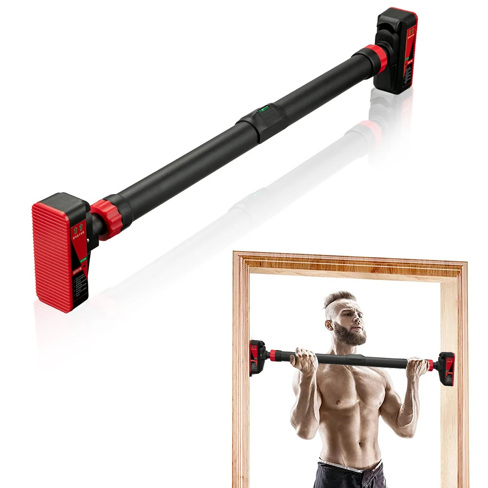 Adjustable Strength Training Pull-up Bars with Level Gauge 69-92cm Adjustable Width 200kg Max Load Capacity Chin Up Bar For Doorway