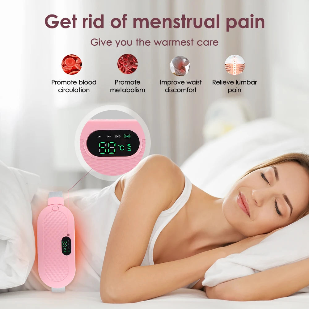 Electric Heating Waist Massage Belt Abdominal Menstrual Heating Pad Belly Warm Palace Belt for Period Cramp Relief