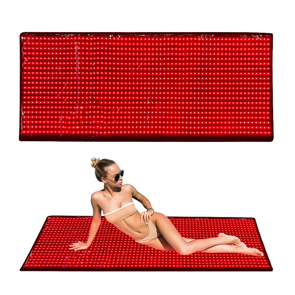 Large Full Body Red Light Mat 71"x 31" Red Light Blanket 5 Brightness Level Red Near Infrared 660nm 850nm Pad for Improved Sleep