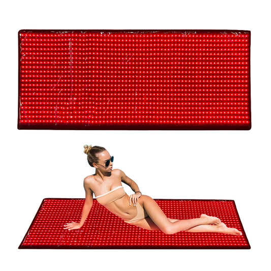 Large Full Body Red Light Mat 71"x 31" Red Light Blanket 5 Brightness Level Red Near Infrared 660nm 850nm Pad for Improved Sleep