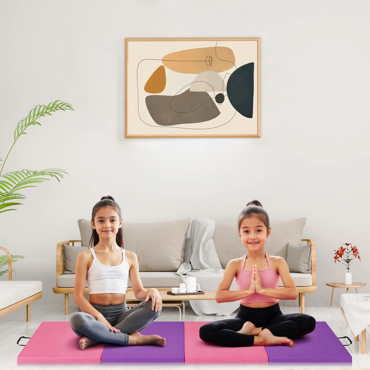 Gymnastics Mat,4-/5-fold Exercise Mats, Gymnastics Tumbling Mats, Thick Portable Home Gym Floor Pad for Yoga, Pilates, Aerobics