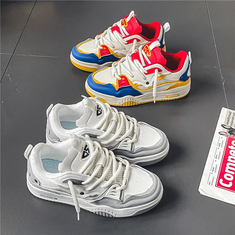 Men's Shoes Four Seasons of the New Style All Kinds of Students Retro Platform Leisure Sports Shoes