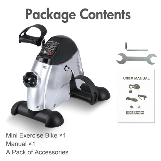 Mini Bicycle Pedal Stepper Exercise Bike Digital Under Desk Bike LCD Screen Display Pedal Exerciser Fitness Equipmen for Leg Arm