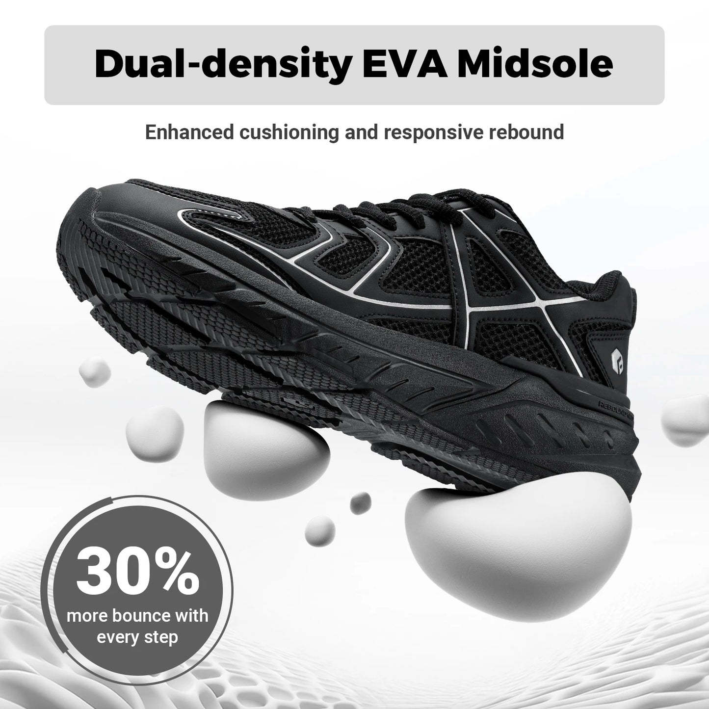 FitVille Newest Men'S Walking Shoes Wide Width Thicker Cushioning Sneaker Bouncy Running Shoe Workout Gym Athletic