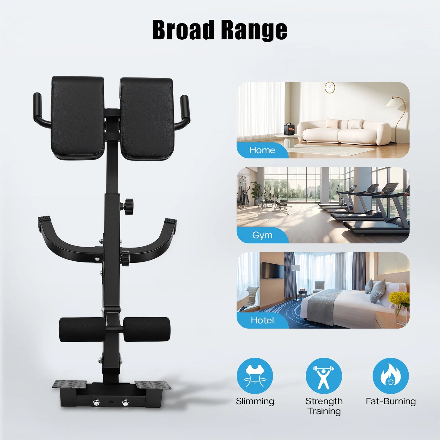 Roman Chair Back Extension Machine, 330LBS Back Extension Roman Chair Abdominal Exercise Equipment Multi-Functional