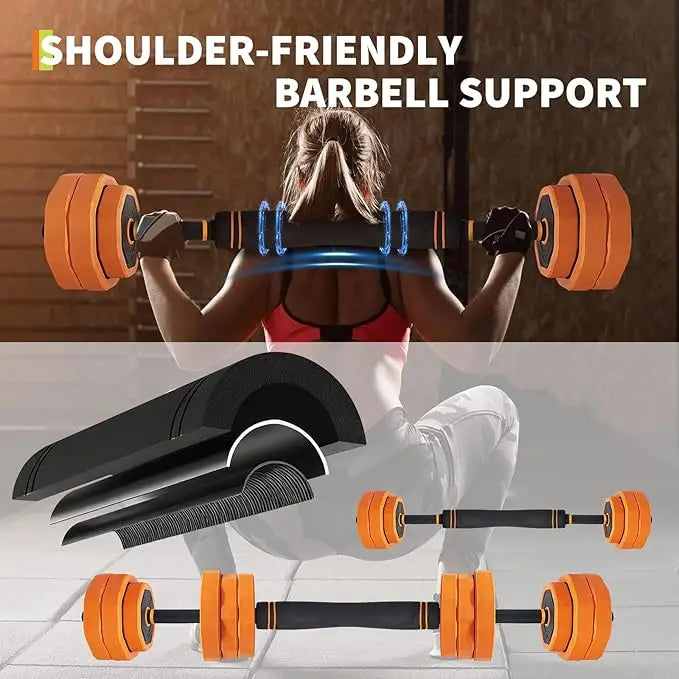 44LBS 4 in 1 Adjustable Dumbbell Set Convertible to Barbell, Kettlebell and Push Up Stand, Home Fitness Equipment for Men & Women, Space Saving Weights