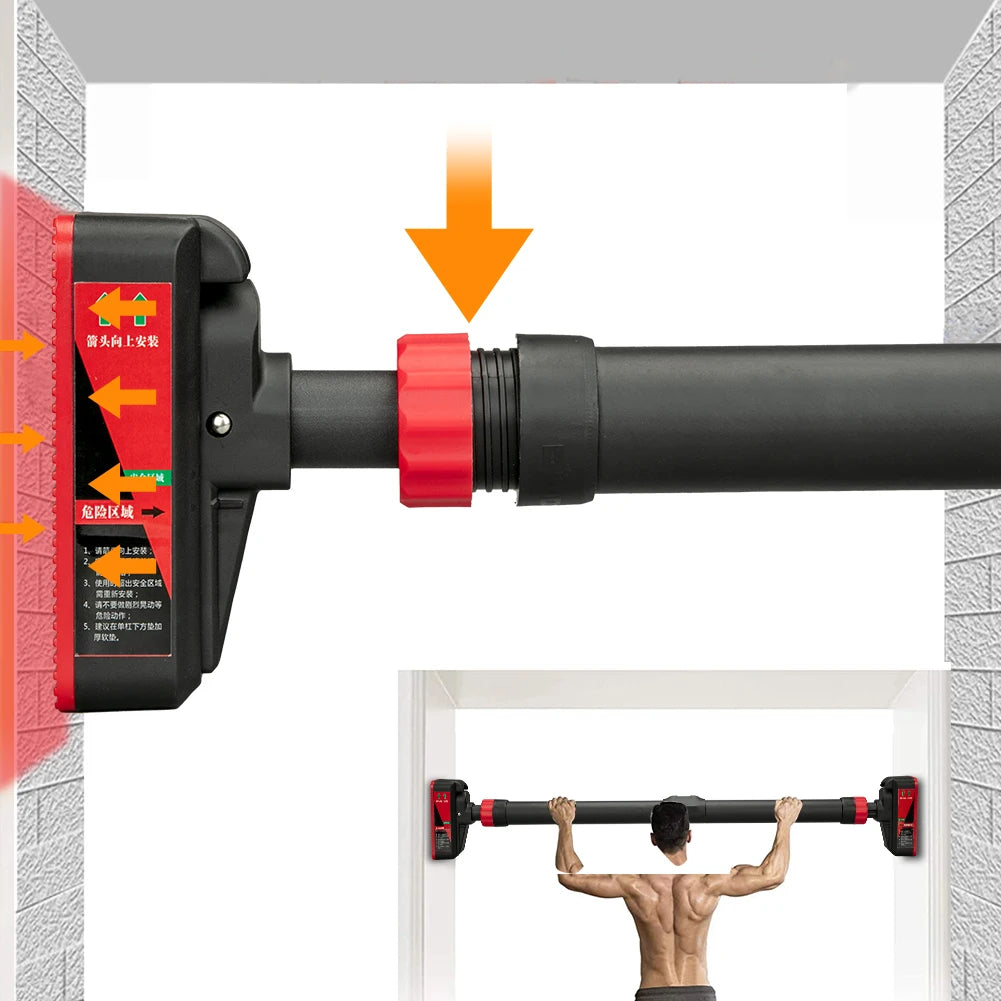 Adjustable Strength Training Pull-up Bars with Level Gauge 69-92cm Adjustable Width 200kg Max Load Capacity Chin Up Bar For Doorway