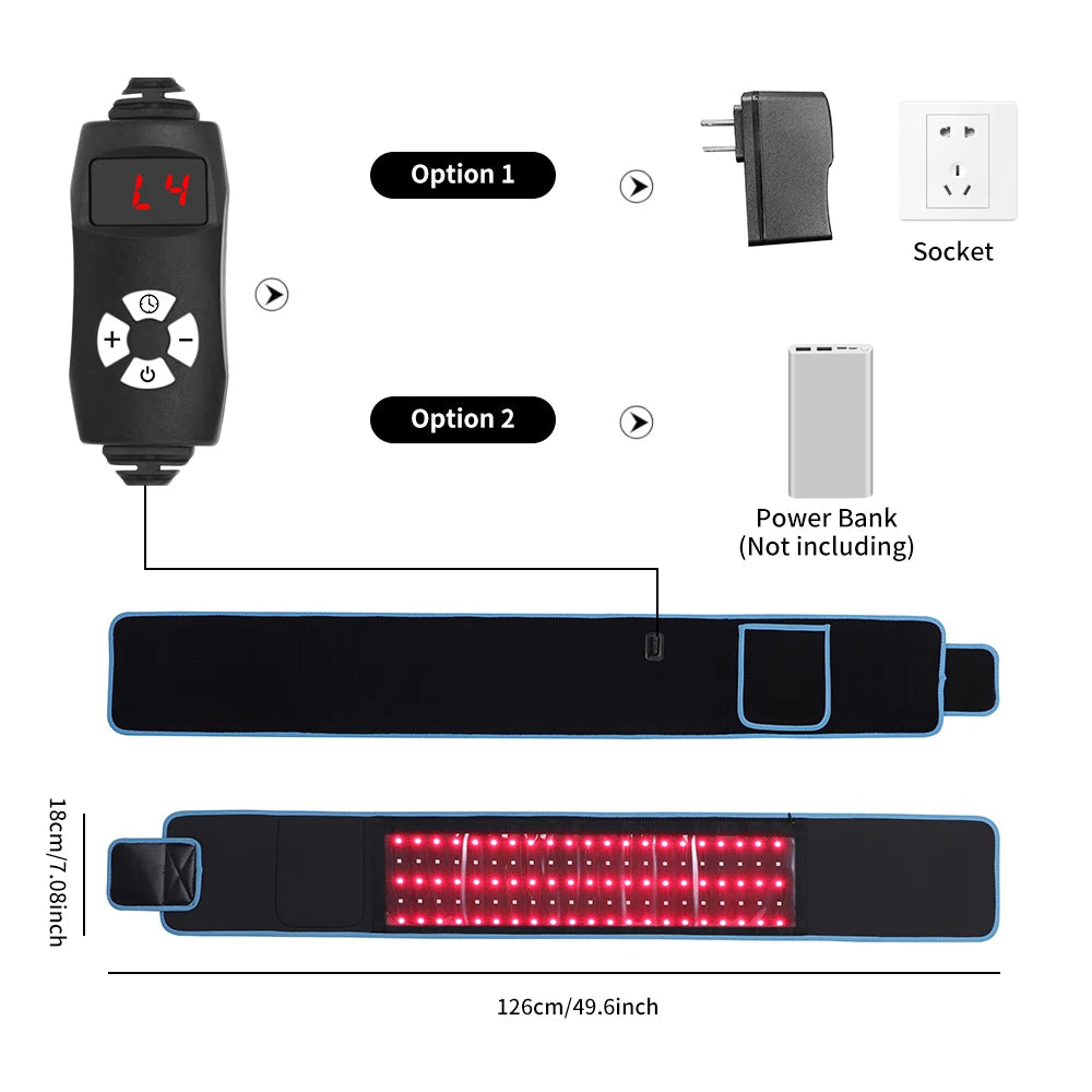 Red Light Belt 660nm 850nm Near Infrared Light Wrap Red Light Device for Body Relaxing Muscle