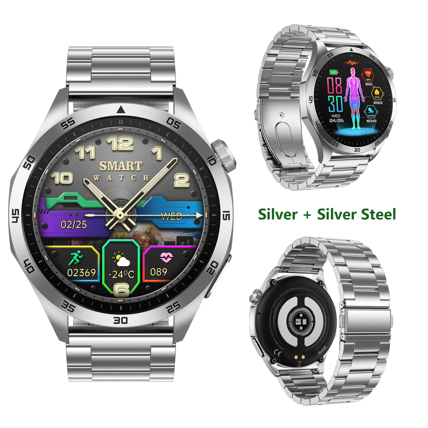 ECG+PPG Health Smart Watch Men Blood Oxygen Uric Acid Blood Pressure monitoring HD Bluetooth Call AI Watch For iOS Android