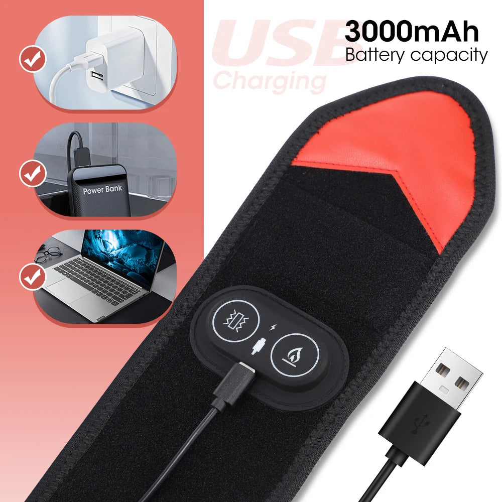 Electric Red Light Wrap Hand Wrist 660nm 850nm Heated Vibration Massager Cordless 3 Heat Knee Belt Hand Pad