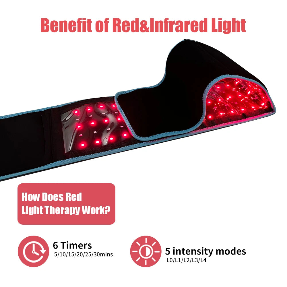 Red Light Belt 660nm 850nm Near Infrared Light Wrap Red Light Device for Body Relaxing Muscle