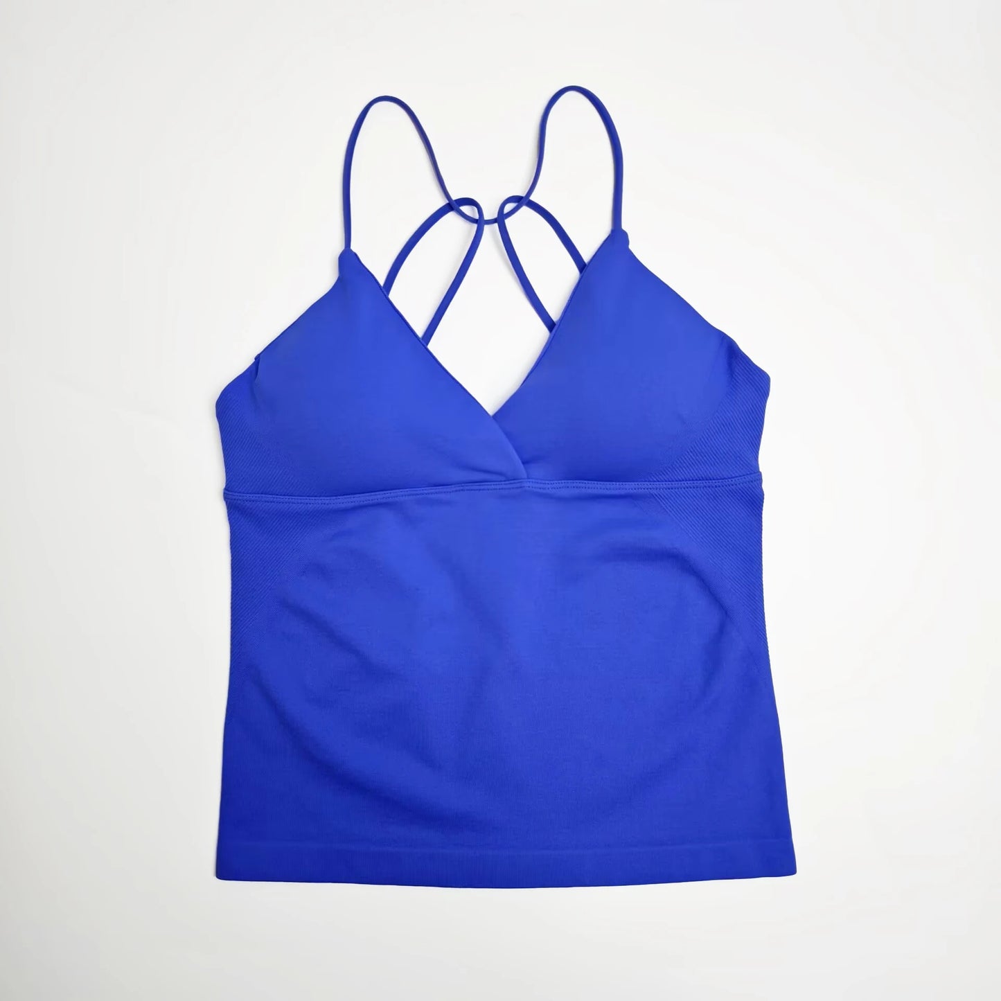 NCLAGEN Vision Twist Front Longline Top Women's Seamless Thin Straps Yoga Gym Workout Vest